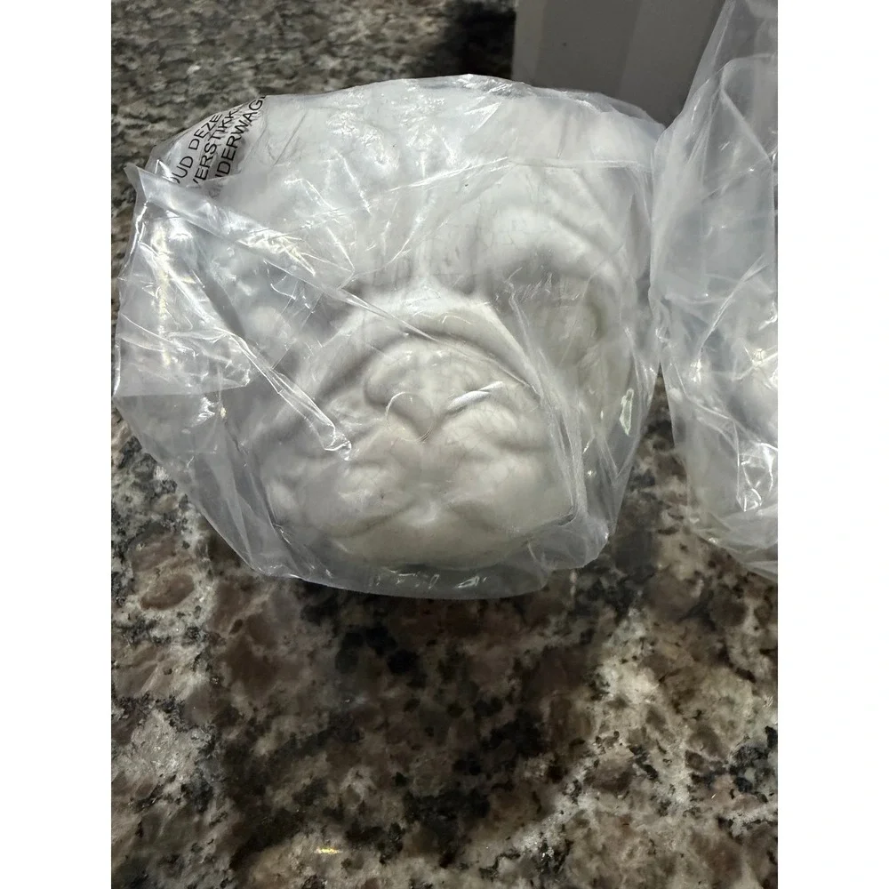 Scentsy Pug Warmer White Crackle Glaze Ceramic Electric Wax Melter Full Size Dog